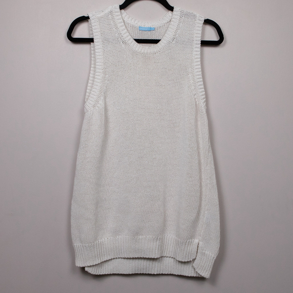 J. McLaughlin Sweaters - J. McLaughlin Alto white sleeveless sweater knit top-L